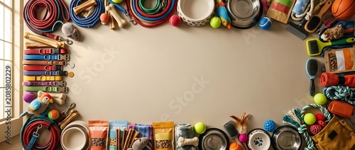 Pet Supplies and Accessories Frame with Empty Space for Text