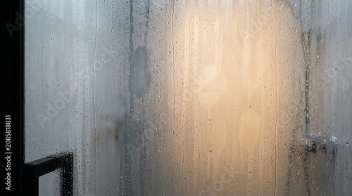 Steamy Shower Door Texture – Abstract Bathroom Background