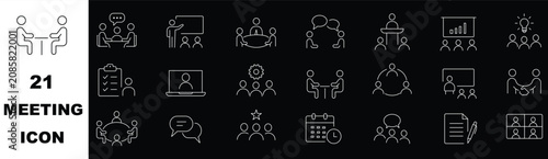 Quadro em tela Employ line icon set