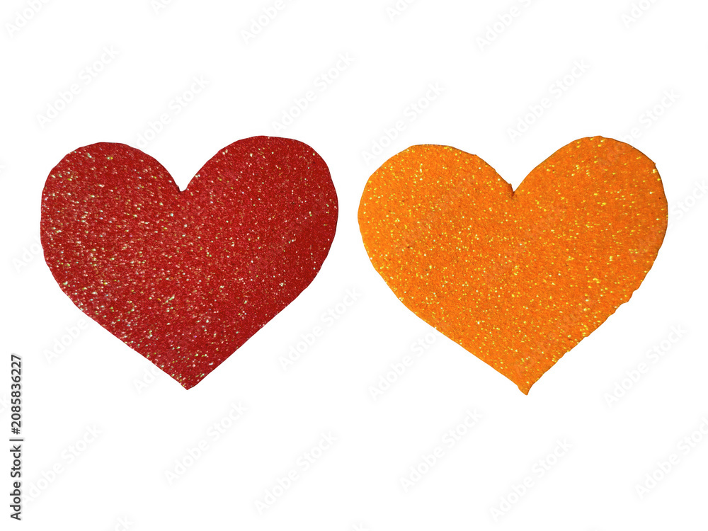 Fototapeta premium Two red hearts symbolizing love and affection