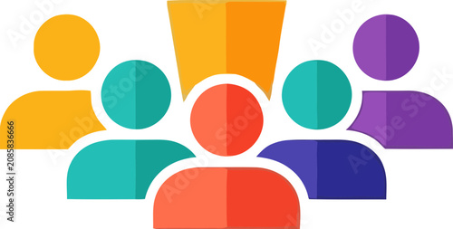 Diverse Teamwork Collaboration Icon Group Success Award Winner Flat Design
