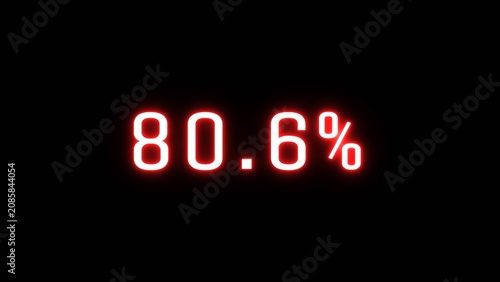 Business counting percent number text illustration. Increase counting number.