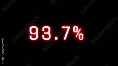 Business counting percent number text illustration. Increase counting number.