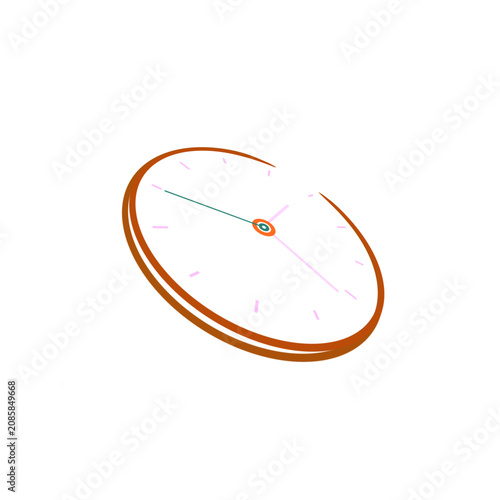 line art of a clock icon without background