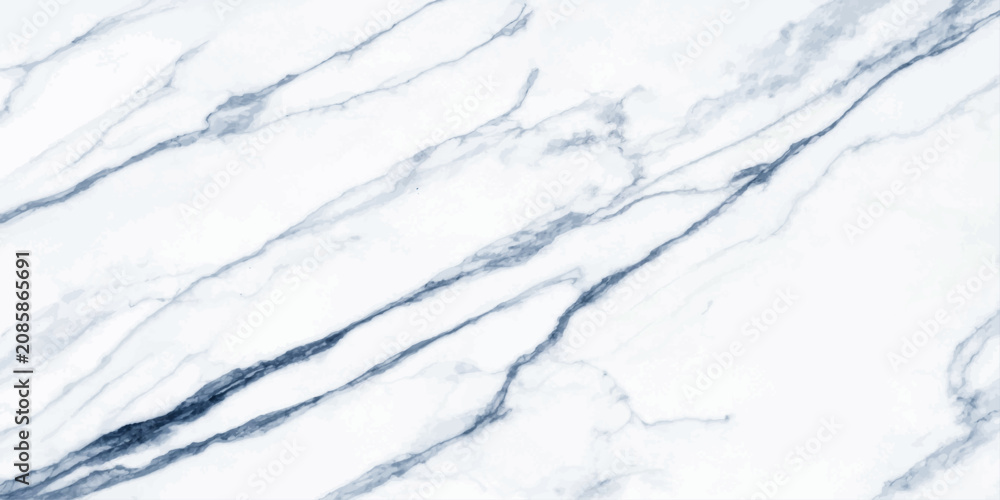 Obraz premium A detailed close-up of pristine white marble with elegant navy blue veins, showcasing the natural beauty and luxurious texture of the stone.
