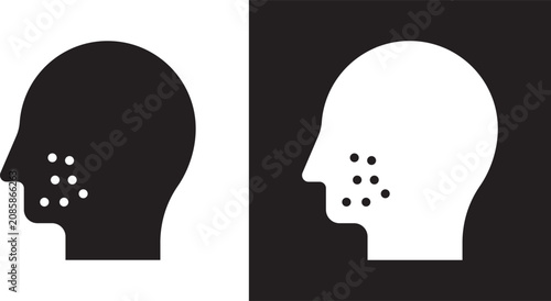 Bild auf Leinwand Man acne on face icon