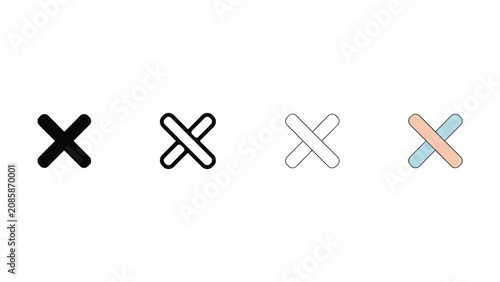 Cross symbols in various styles on white background  simple icons  graphic resources