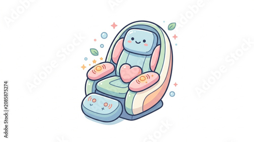 фотографія Cute cartoon massage chair with a heart detail.