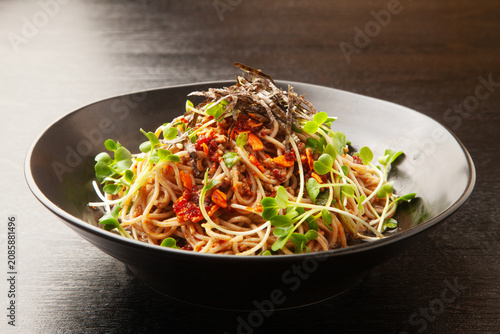 ピリ辛辣油蕎麦