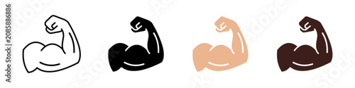 Photos Bicep icon representing strength, gym training, athletic power and muscular fitn