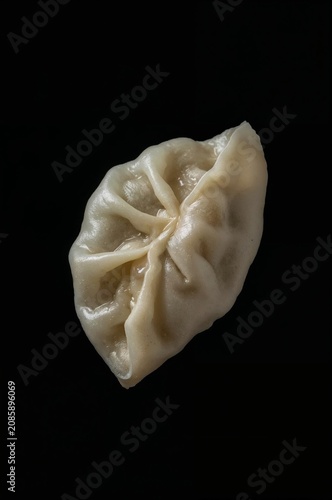 Dumpling Placed on a Dark Surface Ready for Cooking in a Kitchen