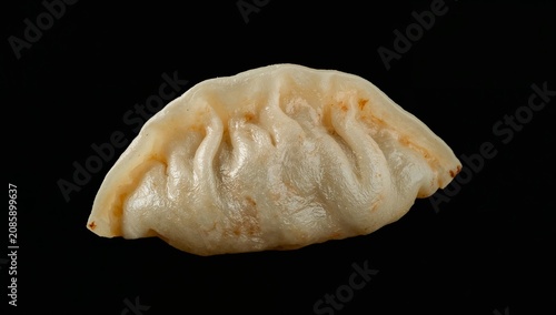 Delicious Dumpling on Black Background Ready for Serving