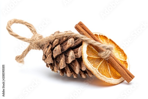 Warm natural holiday accessory for craft, packaging, and winter compositions.