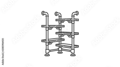 Photos Industrial Pipe Shelf Unit Display Rack.