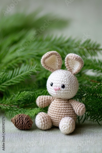 Handmade Crochet Toy with Soft Yarn Texture, Cute Amigurumi Craft Design for Nursery Decor and DIY Creative Projects