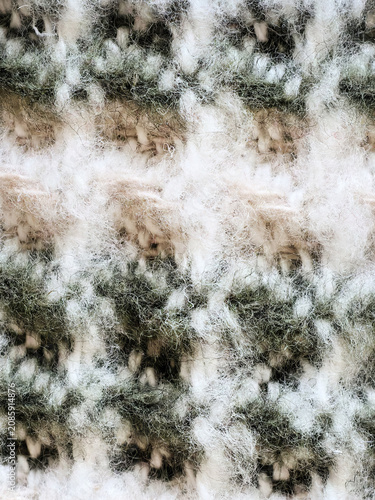 Canvastavla Close-up of knitted wool texture with geometric pattern.