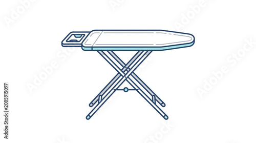 Tableau sur toile Modern Ironing Board with Integrated Steam Iron Rest.