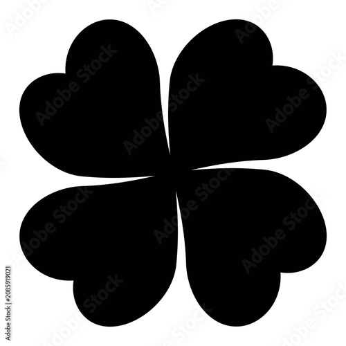 Fotografía Four-leaf clover silhouette symbol icon shape, illustration of four leaf cloverl
