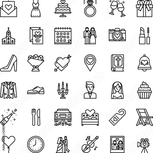 Wedding Icons Set