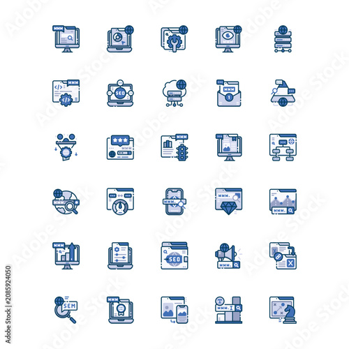 3D Gradient SEO and Web Development Icons Set
