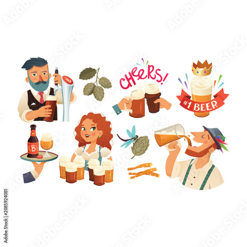 Beer Themed Elements Set
