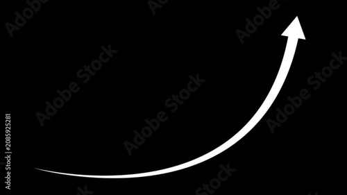 Curve arrow upward motion symbol colorful modern flat vector design.4k motion videos.