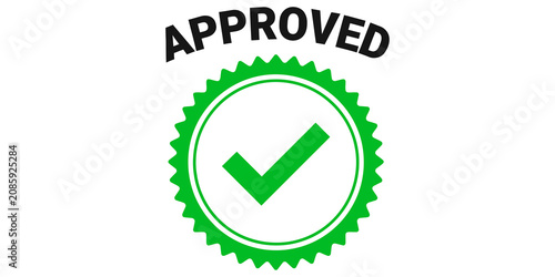 Konstfotografi Green approved checkmark icon with gear on transparent background