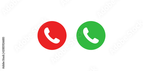 Fotografie Accept and decline phone call icons on transparent background