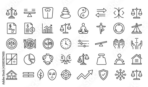 Photos Minimal Balance UI Icon Collection with Justice Finance Harmony Lifestyle and St