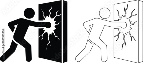 Frustration and aggression concept icon with frustration conflict aggression psychology behavior violence pressure reaction annoyance hardship