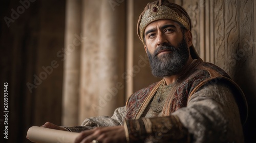 King Artavazd sits thoughtfully upon his throne, reflecting wisdom, royal dignity, and the intellectual legacy of Armenia’s ancient monarchy.