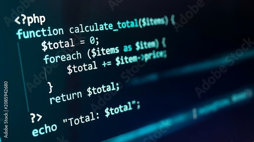 Php code snippet for calculating total price of items
