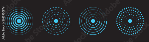 Bild auf Leinwand Concentric ripple circles set