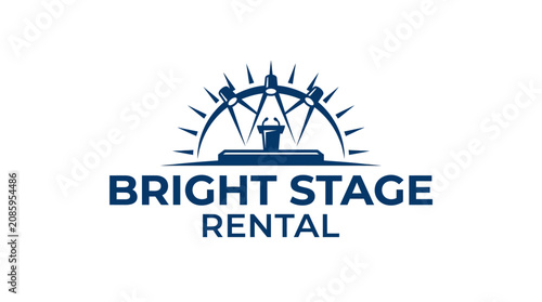 Quadro su tela Stage podium and bright spotlights event rental logo.