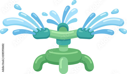 Schilderij op canvas Green Lawn Sprinkler System 1.