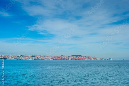 Cityscape Tagus river Lisbon Portugal