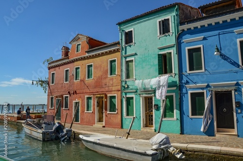 Italy, Burano, October 01, 2025 a picturesque, attractive island near Venice with colorful and bright little houses