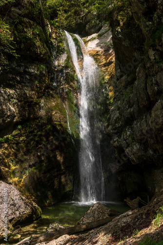 Slap Mostnice Waterfall in the Mostnica Gorge, Slovenia