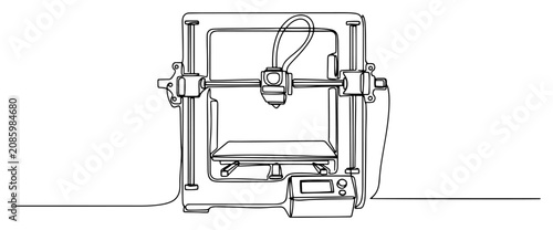 Bild auf Leinwand 3D printer machine for additive manufacturing and prototyping in continuous line