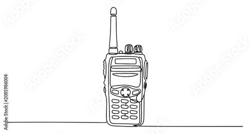 Canvastavla Walkie-talkie portable radio for communication in minimalist continuous one line