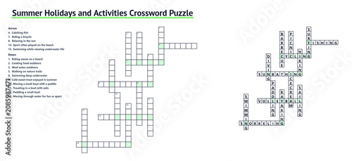 Фотография word cloud on white background Winter Holidays and Activities Crossword Puzzle i