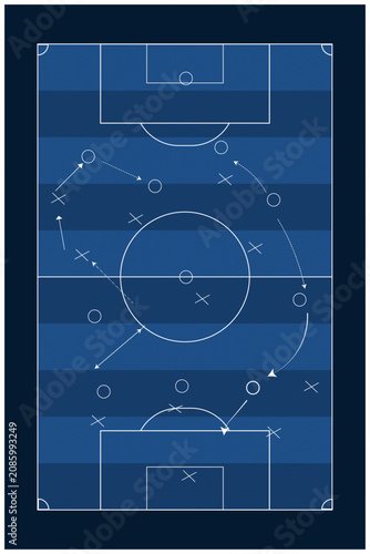 Football Tactical Strategy Board with Soccer Field Layout