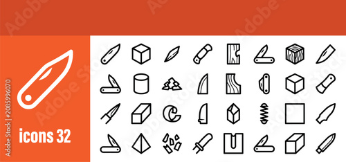 Tableau sur toile Tools vector line icon pack
