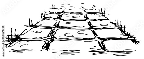 Canvastavla Roman army testudo shield formation in expressive ink sketch style