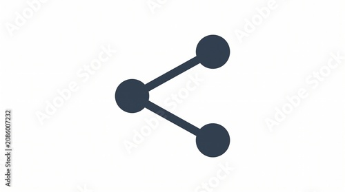 Simple dark blue molecular bond icon on white background