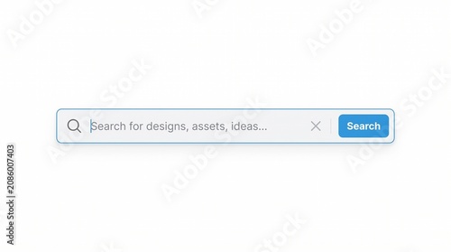 Search bar interface for designs and assets online