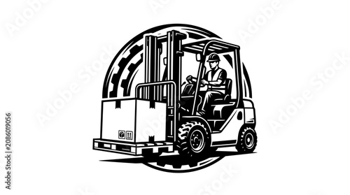 Canvastavla Man Operating Forklift Machinery.