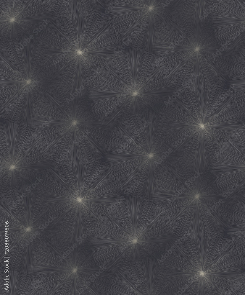 Fototapeta premium Seamless elegant line art texture with ultra-fine radial lines forming light ripples on a charcoal background
