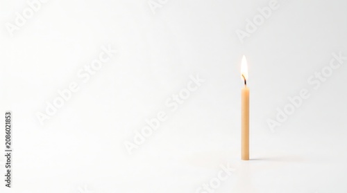 Birthday Candle on White Background Celebration Concept