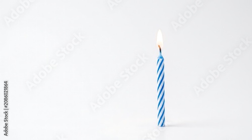 Birthday Candle on White Background Celebration Concept